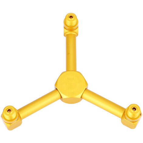 Adaptateur 3-en-1 Alliage Aluminium pour Lampe à Gaz, Réchaud Camping et Bouteille de Gaz (Doré) (1/5)