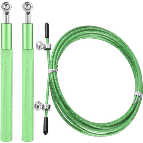 Poignée en Alliage d'Aluminium - Corde à Sauter de Vitesse pour Entraînement Sportif (Vert) (1/5)