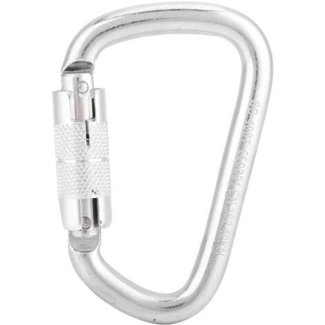 Mousqueton d'escalade en aluminium à verrouillage automatique, forme en D pour sécurité optimale (1/5)