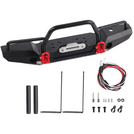 Pare-chocs avant métallique avec LED pour TRX-4 et SCX10II 90046, crawler RC 1/10 (plat) (1/5)