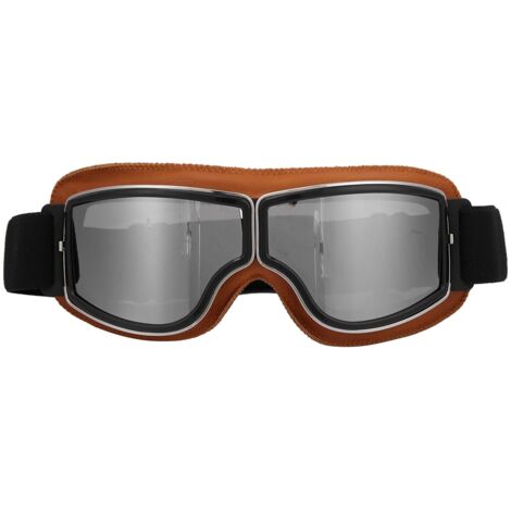 Lunettes de protection moto anti-vent pour scooter et vélo (verre argenté) (1/5)