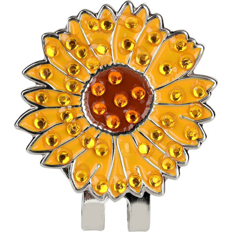 Marqueur de Balle de Golf Magnétique Extérieur Durable avec Clip pour Chapeau Accessoire Golfeur (Chrysanthème) (1/5)