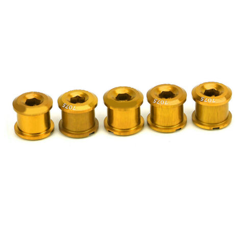 5 Pièces Vis Alliage Aluminium Ultra-Léger 7mm pour Disque Plateau Vélo Bicyclette Accessoire Doré (1/5)