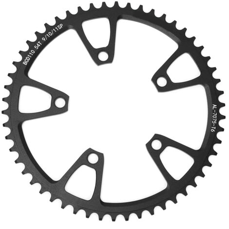 Plaque à dents 110BCD en alliage d'aluminium noir pour vélo de montagne, outil et accessoire mono-disque, 54T (1/5)