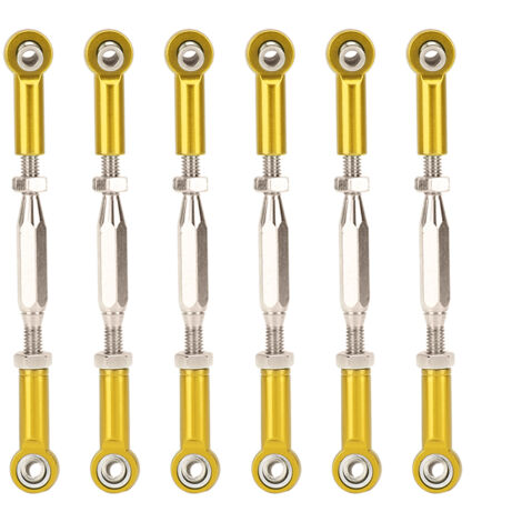 6 pièces 81mm Tiges de Liaison Réglables en Aluminium pour Servomoteurs de Voiture RC (1/5)