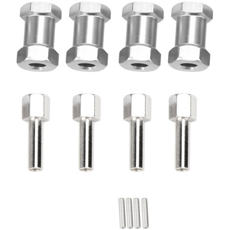 4PCS Connecteur d'Extension en Alliage d'Aluminium 20mm pour Roues RC 1/10, Adaptateur Hex Drive 12mm pour Buggy, Truggy, Camion et Crawler (1/5)