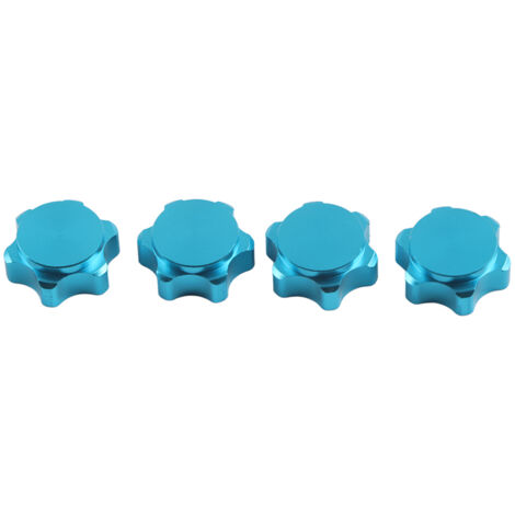 4 pièces bouchon anti-poussière 17mm alliage aluminium pour écrou de roue HSP 94762 94886 voiture RC 1/8 (bleu) (1/5)