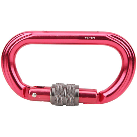 Mousqueton de sécurité en aluminium 25KN pour escalade extérieure, type O à verrouillage rapide (1/5)