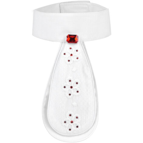 Collier Équestrine pour Enfant avec Broche Fleur et Strass Rouge - Accessoire Élégant pour Équitation (1/5)
