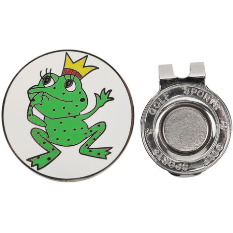 Marqueur de Balle de Golf Magnétique Détachable en Alliage de Zinc, Clip pour Casquette Anti-Rouille, Idée Cadeau Accessoires (Roi Grenouille) (1/5)