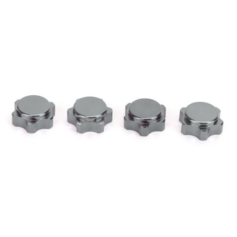 4 pièces Bouchons Anti-Poussière 17mm Alliage Aluminium pour Roues HSP 94762 94886 Voiture RC 1/8 (Noir) (1/5)