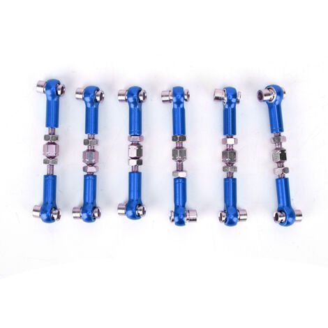 6 pièces Tiges de Direction Réglables pour Voiture RC 1/10 Buggy Touring, Longueur 47mm, Accessoires Bleu Foncé (1/5)