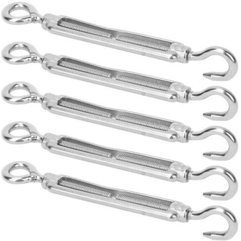 5 Pièces Câble Acier Inoxydable 304 Tendeur avec Crochet et Œillet pour Intérieur Extérieur (M10) (1/5)