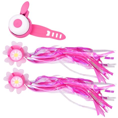 Paire De Poignées De Guidon Vélo En Caoutchouc Rose Avec Franges Pompon – Antidérapantes, Décoratives, Pour Vélo Et Trottinette