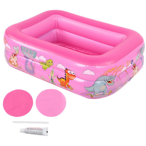 Piscine Gonflable Enfants Grande Taille Carrée Rose pour Jardin - Paddling Pool d'Été (1/5)