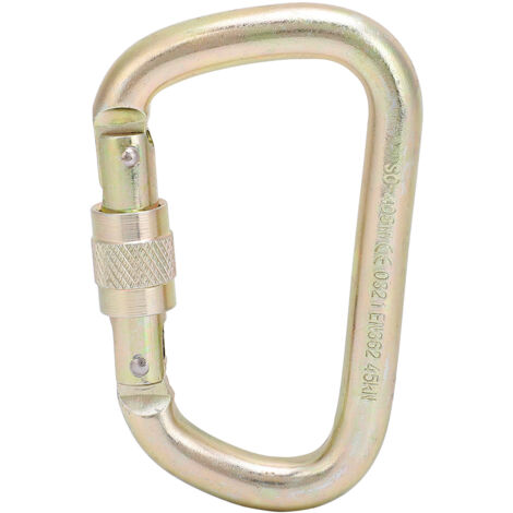 Mousqueton en D à vis extérieur Master Lock haute résistance pour escalade et alpinisme (Doré) (1/5)