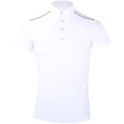 T-shirt d'équitation respirant et confortable pour homme, manches courtes sport (Blanc M) (1/5)