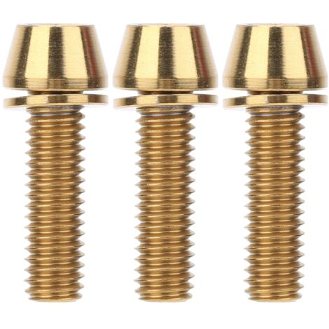 3 Vis en Alliage de Titane pour Potence de Vélo, Ensemble de Serrage pour Freins à Disque, Vis M6x20mm Dorées, Accessoires Cyclisme Durables (1/5)
