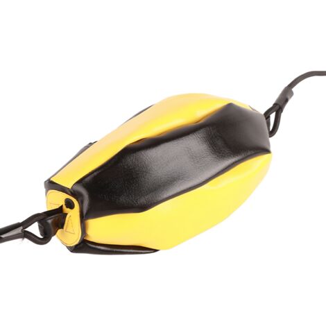 Ballon de Boxe Rebound Inflatable Double Face - Équipement d'Entraînement Punching Ball Noir et Jaune (1/5)