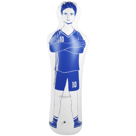 Mannequin d'Entraînement de Football Gonflable 40x160cm Bleu, Sac de Frappe PVC pour Boxe et Soccer (1/5)