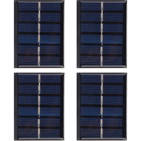 4 Panneaux Solaires Polycristallins 3V 0.3W DIY avec Câble pour Charge Sécurisée 65x48mm (1/5)