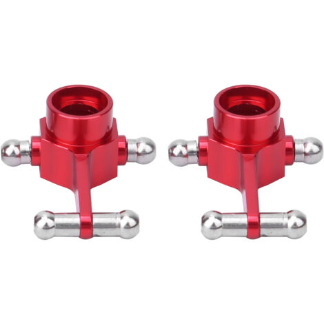 2 Pièces Tasse de Direction en Alliage d'Aluminium Rouge, Accessoires Améliorés pour Voiture RC WLtoys 1/28 Modèles K969 K979 K989 K999, Avant (1/5)