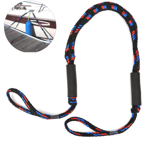 Corde élastique ajustable pour kayak et canoë - Accessoire de connexion pour bateau et yacht - Noir Bleu Rouge (1/5)