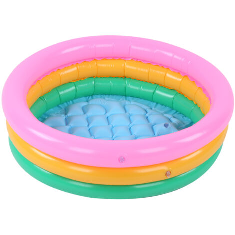 Piscine Gonflable Enfant Rond Couleurs Vives - Bassin Bébé Doux et Sécurisé (1/5)