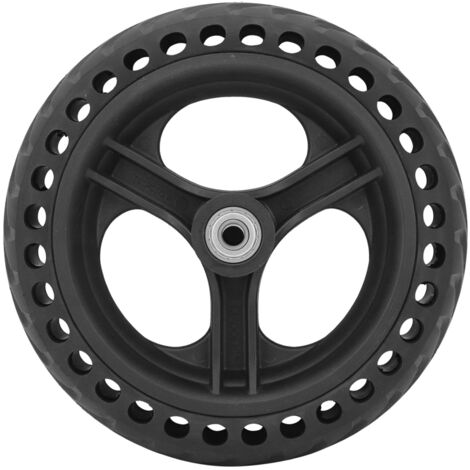 Pneu de scooter électrique 8 pouces noir anti-crevaison, amorti en caoutchouc avec moyeu (accessoire antidérapant) (1/5)