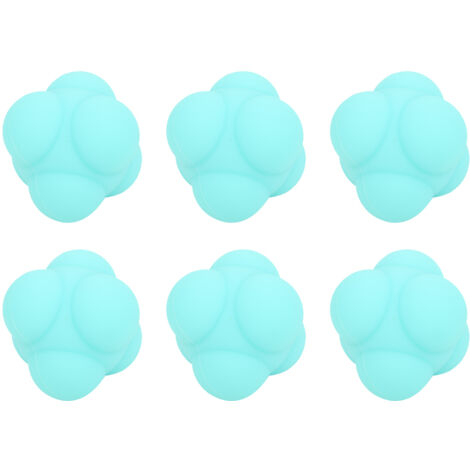6 Balles d'Entraînement Sensorielles en Silicone Hexagonal pour Agilité et Vitesse - Bleu (1/5)