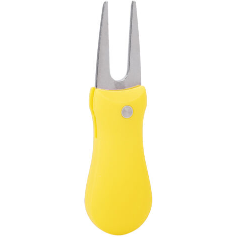 Outil de Réparation de Green de Golf Portable, Fourchette à Balle Pliable pour Pelouse, Accessoire d'Entraînement Jaune (1/5)