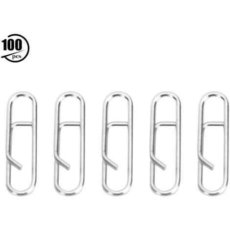100 pièces attaches ovales en acier inoxydable, solides et rapides, pour pêche et bricolage (1/5)