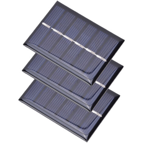 3 Pièces Panneau Solaire Polysilicium 100mA 0.3W pour Chargeur de Petits Appareils Électroniques 65x48mm (1/5)