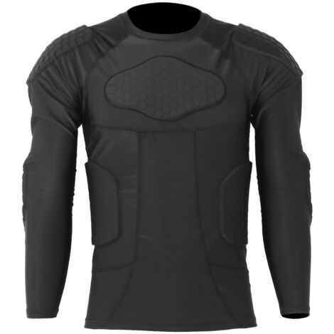 Veste de protection à manches longues pour sports intenses - Football, Basketball, Ski - Noir (L - 65-75kg)