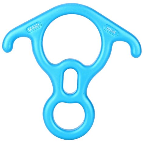 Mousqueton de descente 50KN en corne de bœuf, haute résistance pour escalade et sauvetage en extérieur, Bleu (1/5)