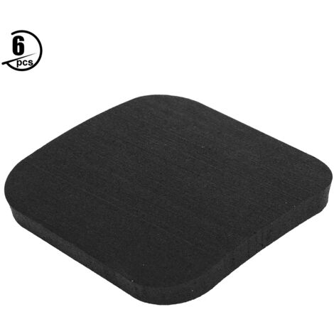6PCS Coussinets Épais en Caoutchouc Anti-Vibrations pour Tapis de Course, Noir - Absorbe Chocs Salle de Sport