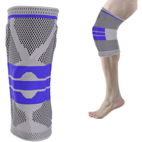 Genouillère de sport unisexe légère pour cyclisme, fitness et sports de ballon, protection rotulienne bleu foncé (1/5)