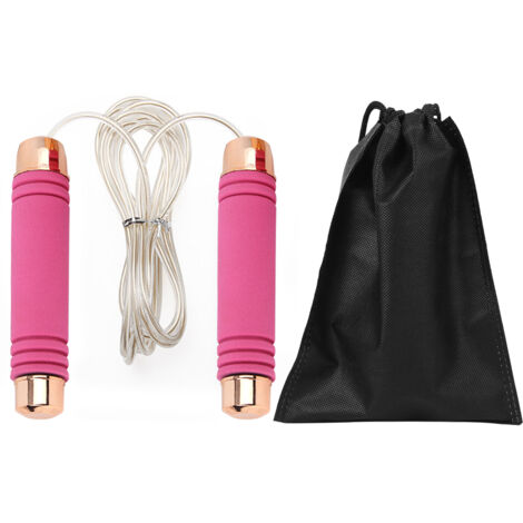 Corde à Sauter en Acier pour Fitness - Résistance 400g - Enfants et Adultes - Rose Rouge (1/5)