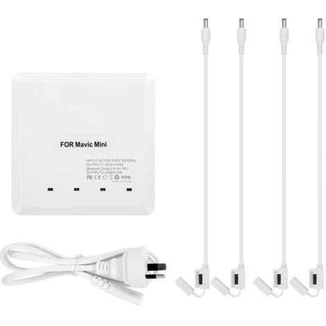 vhbw Chargeur 3 bornes Compatible avecDJI Phantom 4 Batterie de Drone, quadrocoptère, télécommande pour Drone (Chargeur 3-en-1