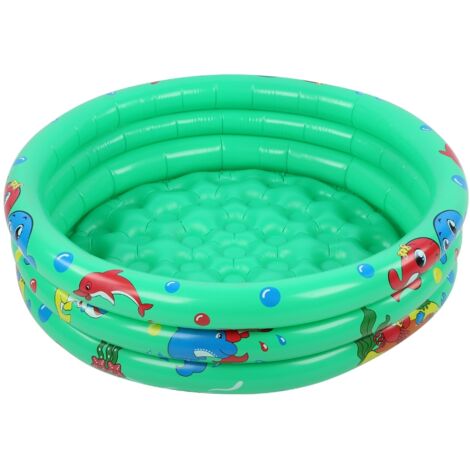 Piscine Gonflable Rond Bébé Enfants 90cm Vert - Bassin Portable pour Intérieur et Extérieur, Jeu d'Eau pour Fille et Garçon (1/5)