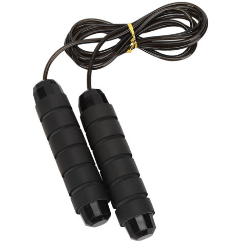 Corde à Sauter Ajustable en Acier pour Fitness - Accessoire Homme Femme Adulte Enfant Noir (1/5)