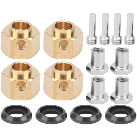 4 pièces Adaptateur en Laiton pour Moyeu de Roue Hexagonal Compatible TRX4 TRX6 Modèle RC 1/10 8mm (1/5)