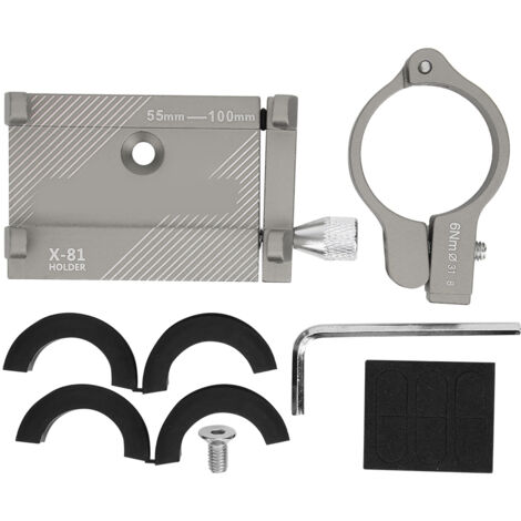 Support Vélo Téléphone Universel en Alliage d'Aluminium - Support Navigation Vélo - Accessoire Cyclisme Couleur Titane (1/5)