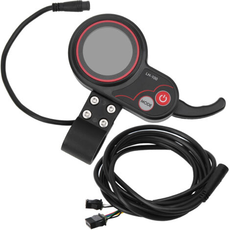 Manette d'accélérateur pouce avec compteur de vitesse intégré pour vélo et scooter électrique 2 en 1, compatible 2-60V