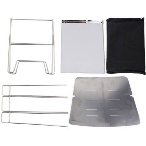 Grill de Camping Pliable en Acier Inoxydable pour Barbecue Charbon de Bois (1/5)