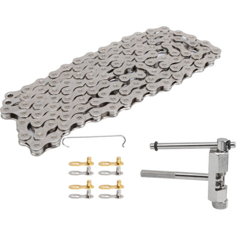 Chaîne De Vélo 10 Vitesses – 116 Maillons – 1/2 X 11/128″ – Or – 147 Cm – Résistance 1800 KN – Avec Maillons Rapides