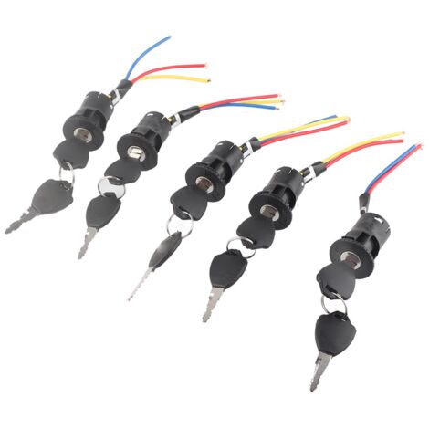 5 Jeux de Serrure Électrique pour Vélo et Scooter, Interrupteur à Clé d'Alimentation (1/5)