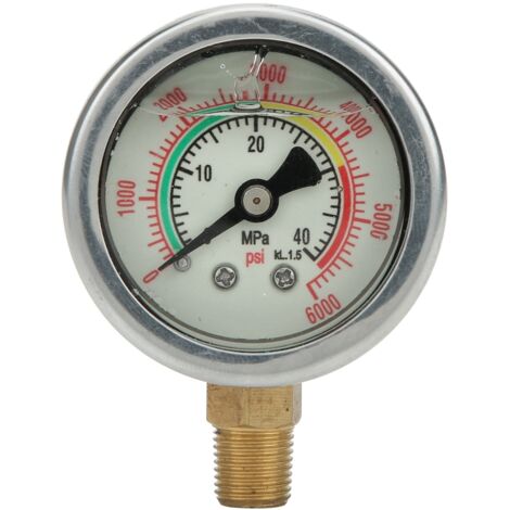 Jauge de pression en acier inoxydable M10x1 avec filetage arrière 1/8NPT pour compresseur 40MPA, résistant aux chocs (1/5)