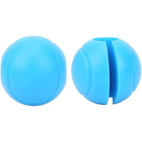 2 pièces Poignées de Barre Ronde en Silicone Épais, Adaptateur Boules pour Haltères, Grip Main Bleu (1/5)
