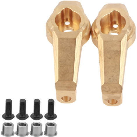 1 Paire de Porte-Moyeu Avant en Laiton Renforcé pour Traxxas 1/10, Accessoire de Contrepoids RC (1/5)